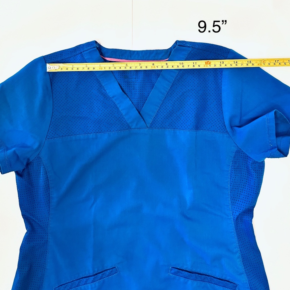 Scrubs Set Purple Label by Healing Hands in Royal Blue Size Medium Petite - Picture 10 of 12